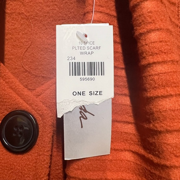 LeMode Women's Orange scarf wrap. New with tags - Picture 4 of 4